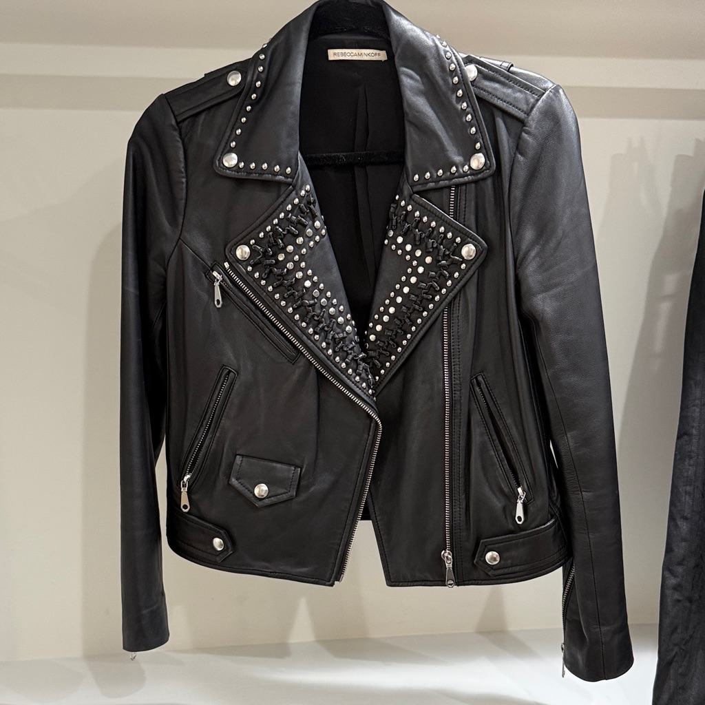 Rebecca Minkoff Studded Black 100% Lambskin Leather Jacket